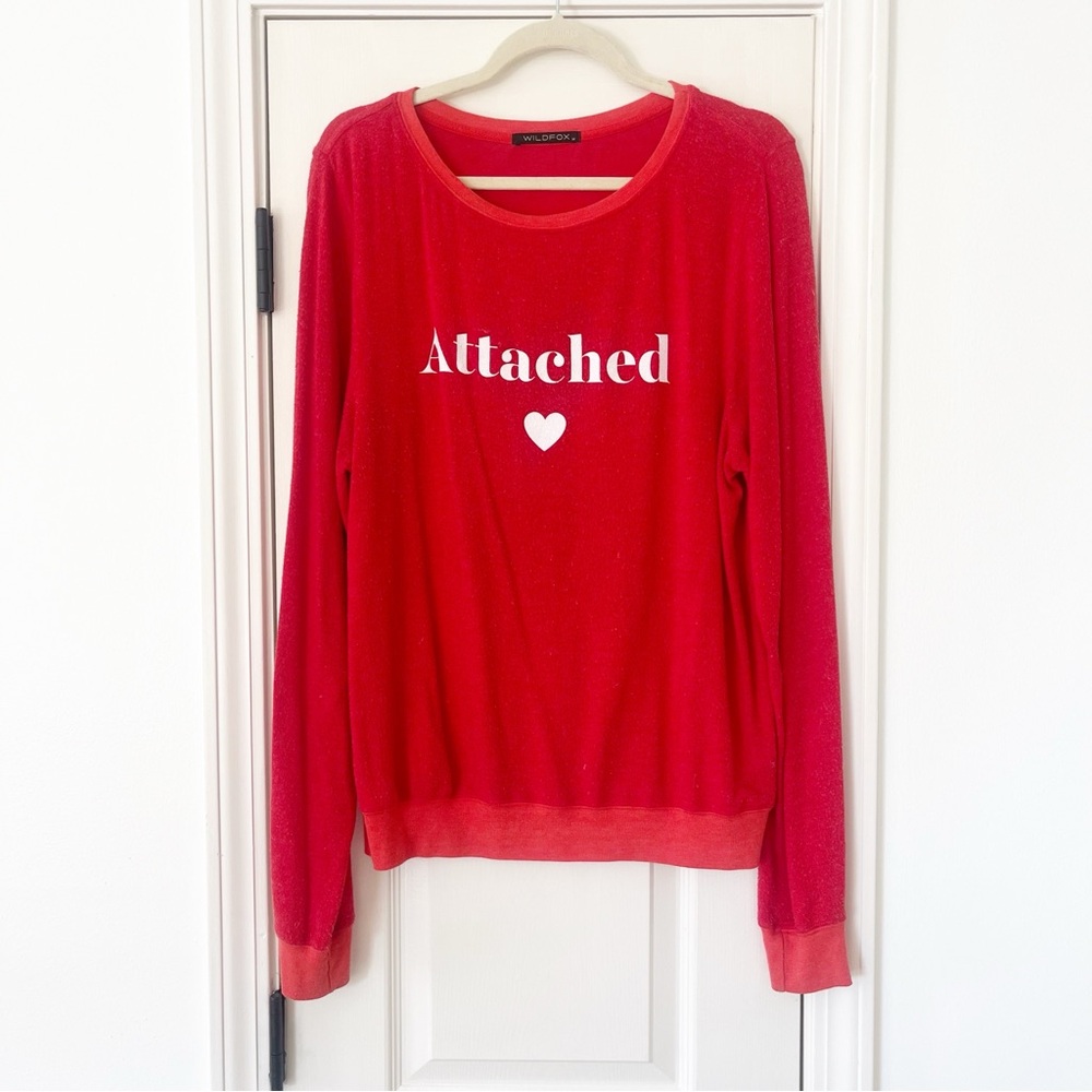 Wildfox Red " Attached ❤️ " baggy beach jumper sweatshirt medium
